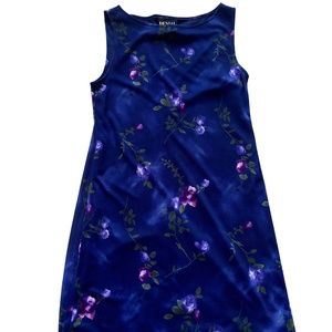Vintage 90s blue floral mini dress